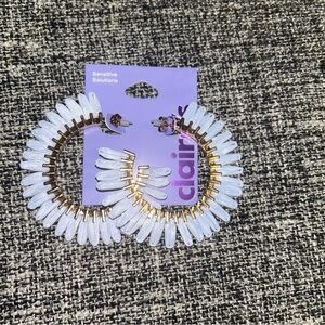 Pale Blue Raffia 30MM Hoop Earrings.